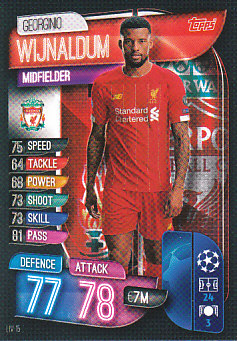 Georgino Wijnaldum Liverpool 2019/20 Topps Match Attax CL #LIV15